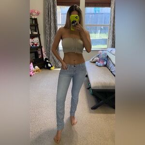 Current Elliot Striped Skinny Jeans